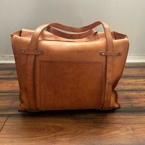 Vachetta Leather Unique Hand Made Doctor's Bag Vintage Artisan Open Flap Tote